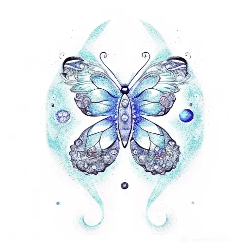Butterfly With Aquarius With Galaxy