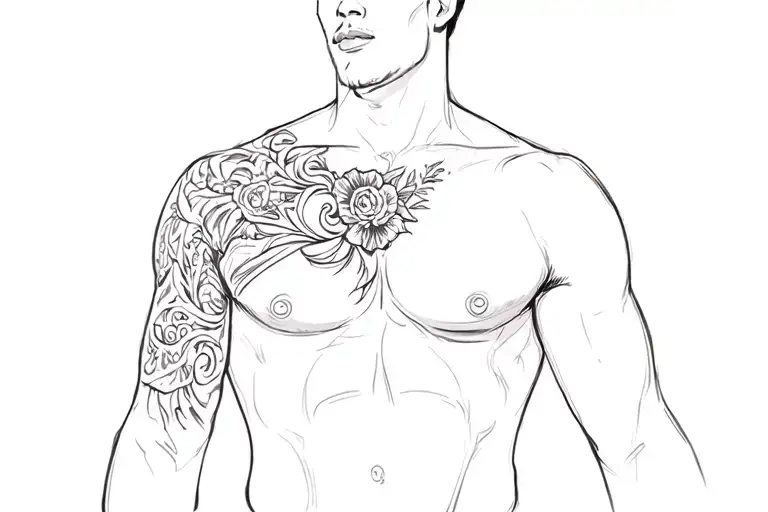 Chicano Style Tattoo On Male Chest