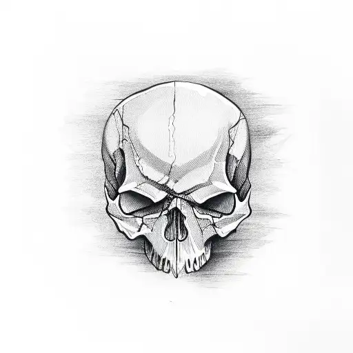 Skull With A Gesture Of Quietness