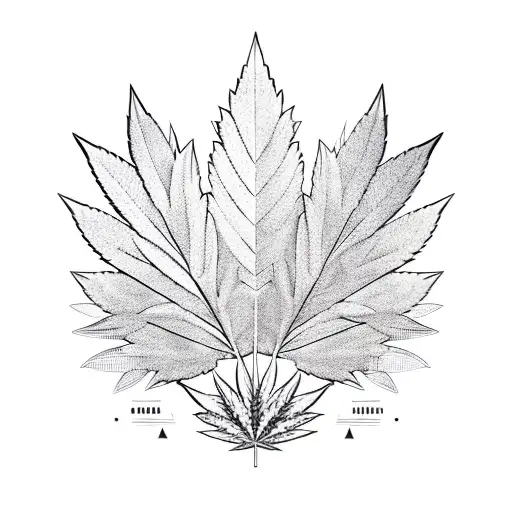 A Mountain Range Made Out Of Weed Leaves