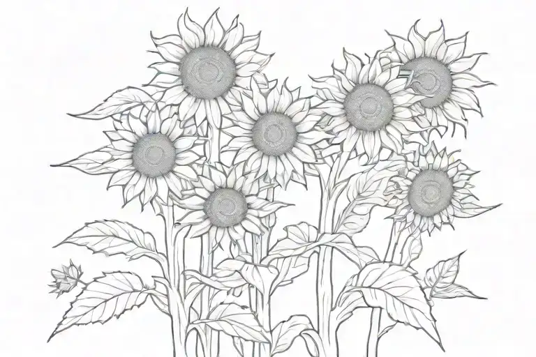 Sunflower Field Holding Flowers Growing Together Symbolizing