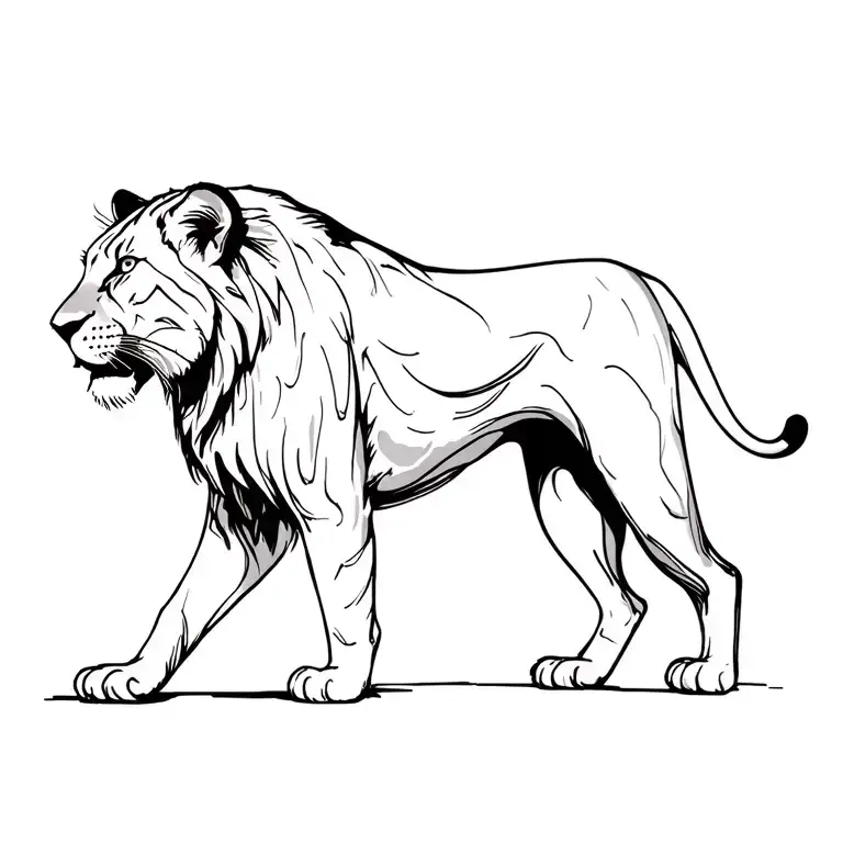 Lioness Walking Sideways