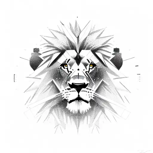 Sketch A Lion Surrounded By Telecommunication Equipment And Symbols