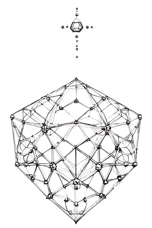 Metatrons Cube Dotwork With Platonic Solids
