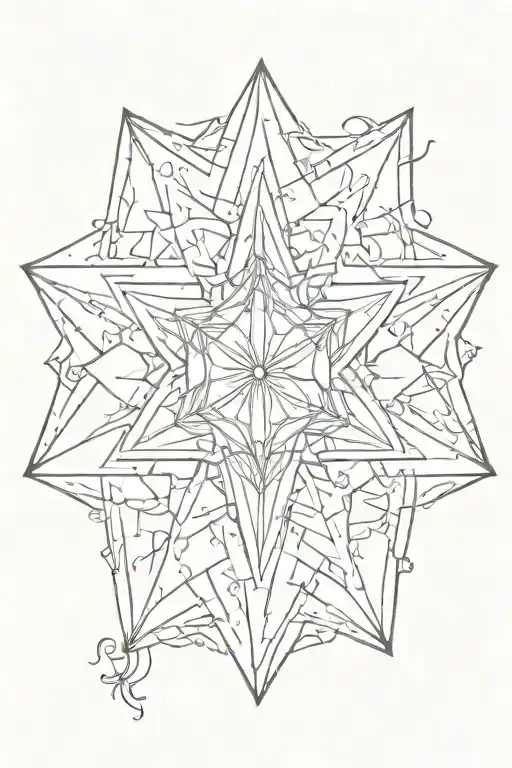 8 Pointed Star With A Golden Hue From The Middle