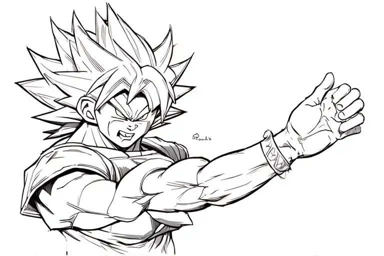Make A Original Sketch Forearm Tattoo Of Broly From Dragon Ball Super