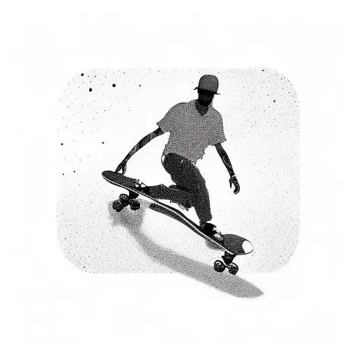 A Skateboarding Silhouette Against A Vibrant Sunset