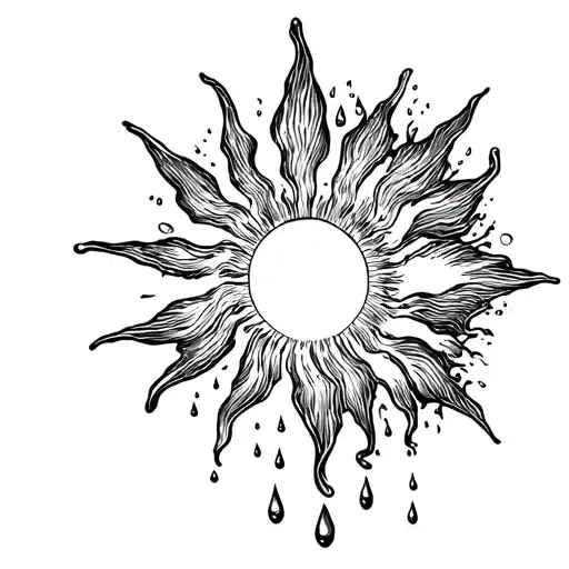 A Rising Sun Melting Into Rain Drops