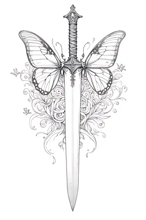 I Want A Dagger Paired With A Butterflies Surrounded