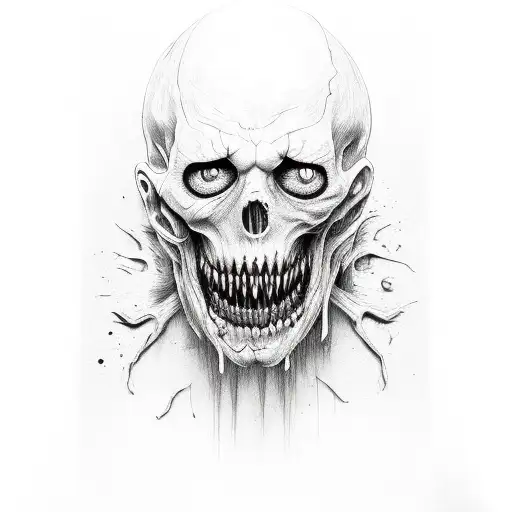 Horror Movie Characters In Red And Black Ink