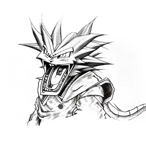 A Guitar Merging With A Dragon From Dragon Ball Z