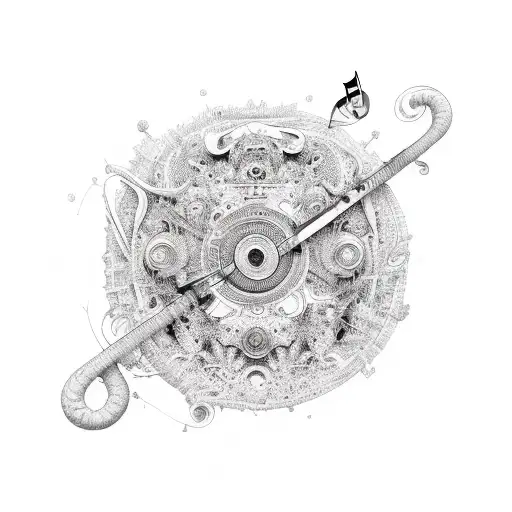 A Mesmerizing Musical Note Composed Of Intricate Nature Elements