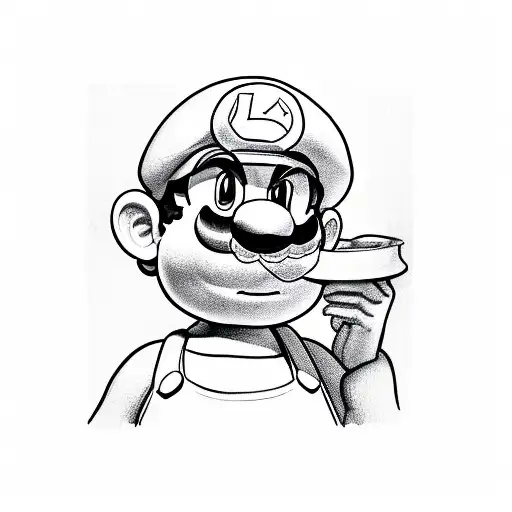 Luigi From Super Mario Eating A Soup