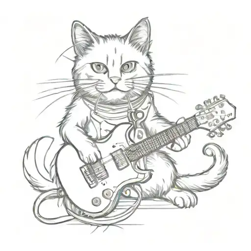 Cat Playing Electric Guitar