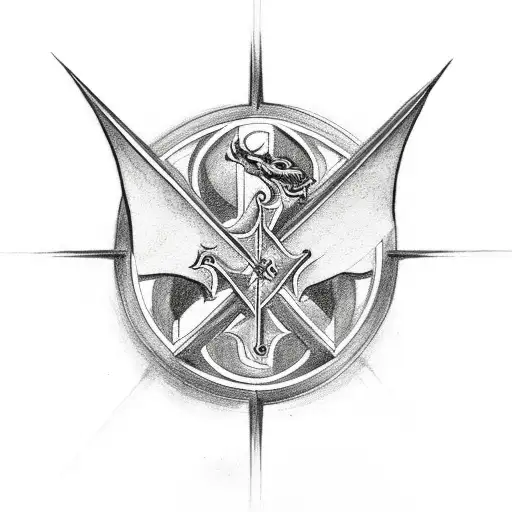 Christian Cross With Dragon