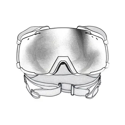 Ski Goggles With Mountain Reflection