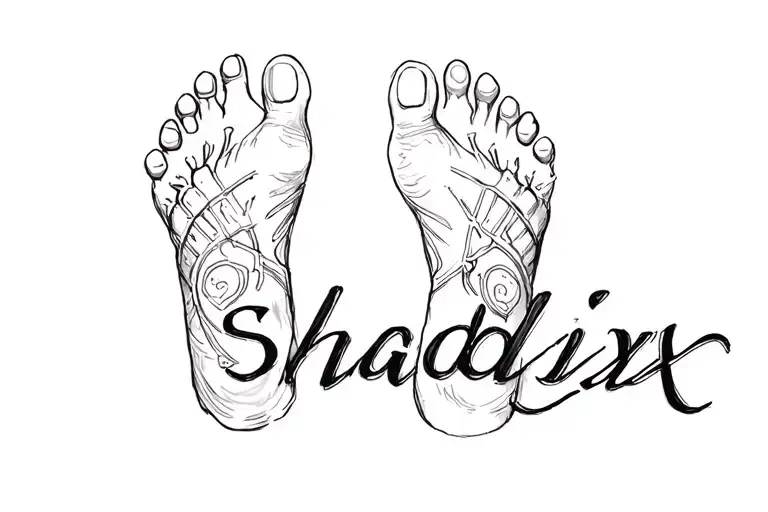 Name Shadixx With Baby Foot Prints