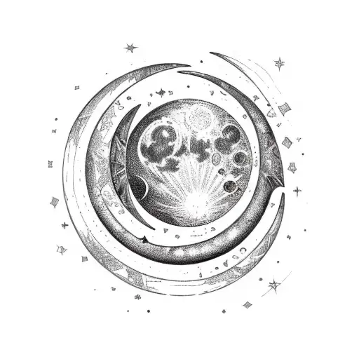 Crescent Moon In A Steampunk Style