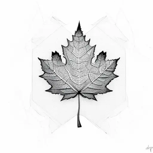 Abstract Interpretation Of A Maple Leaf Using Dotwork