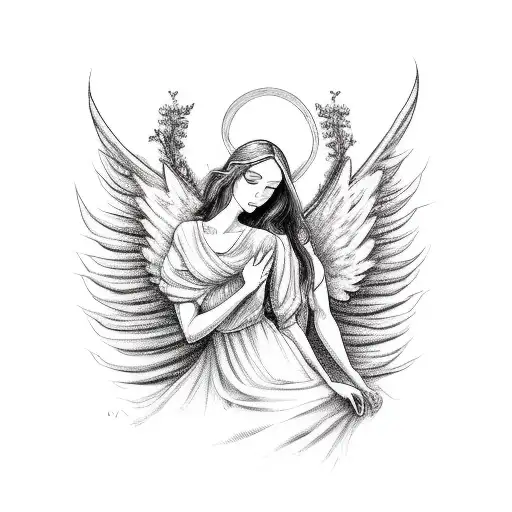 Angel Holding His Dead Wife