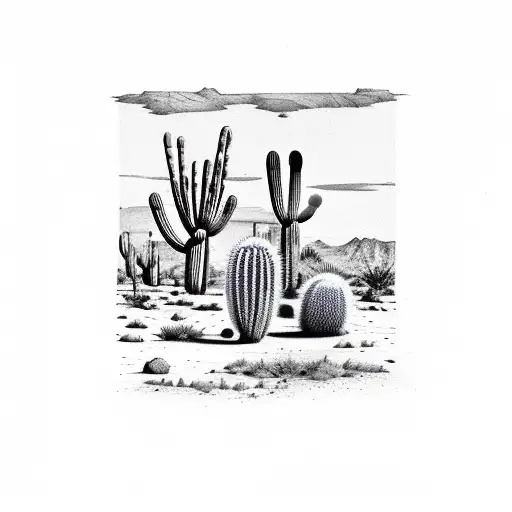 Arizona Desert With Cacti