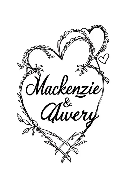Names Of Children Mackenzie And Avery In Cursive Incorporate Hearts Make It Straight Down Forearm