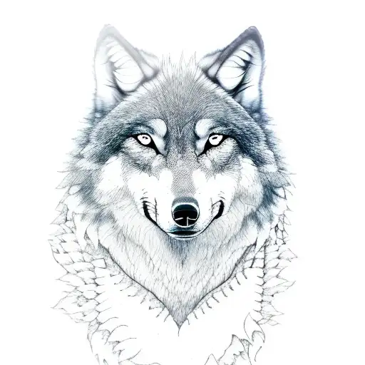 Running Wolf With Fur Made Of Flowers