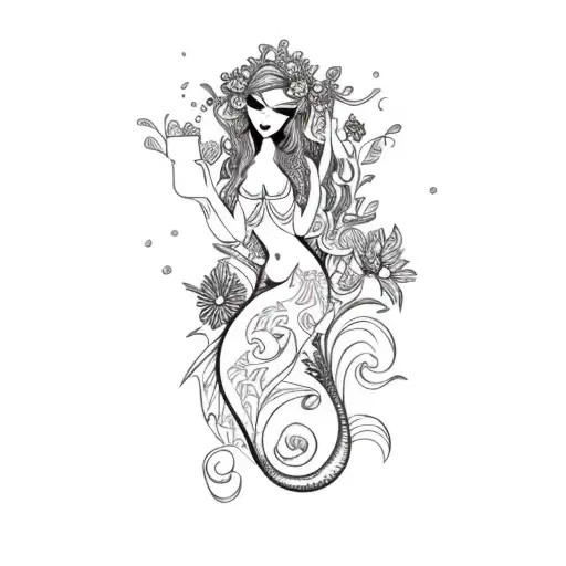 Add Flowers To Image And Make The Mermaid Sexy