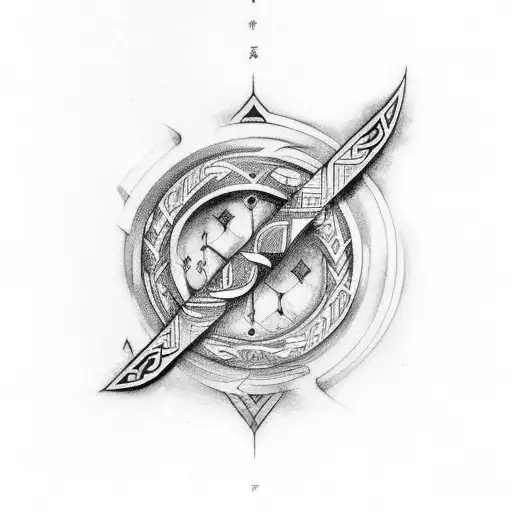 Design A Tatto With Norse Symbol For Protection And The Following Text Kahu