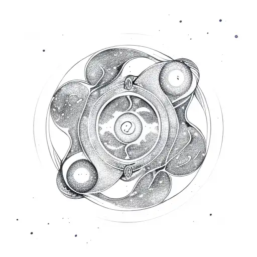 Space And Ocean Inside Ying Yang Symbol