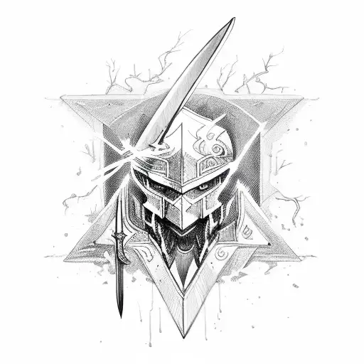 A Sword Piercing Through Lightning With Broken And Shattered Hilt