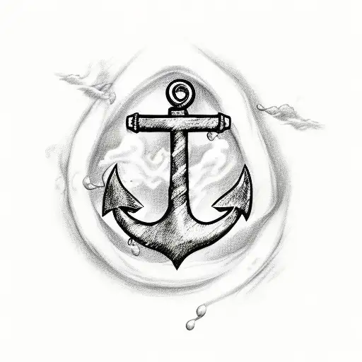 Anchor With Water And 777 With Flames