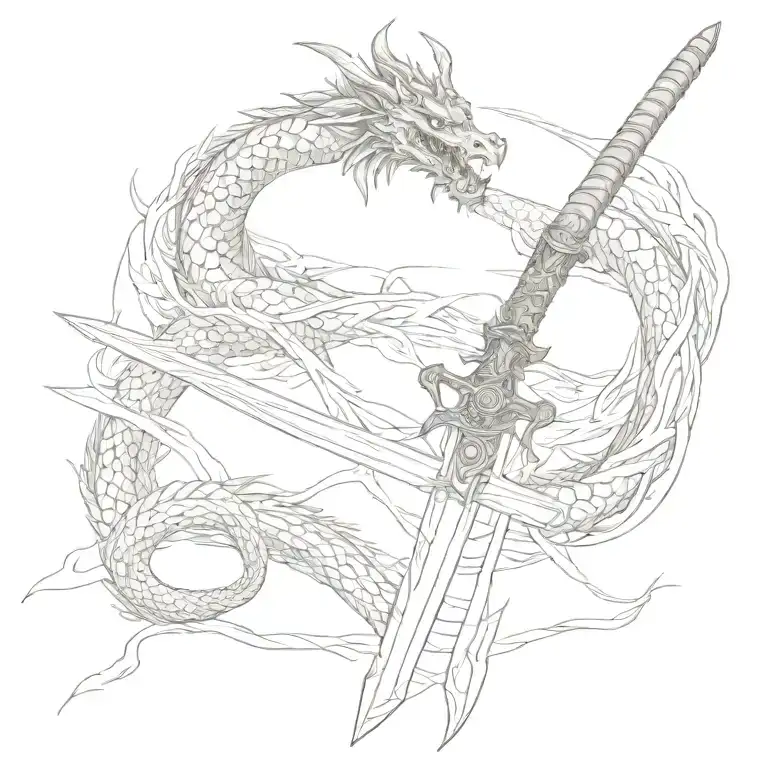Samuari Sword With A Dragon Wrapped Length Wise