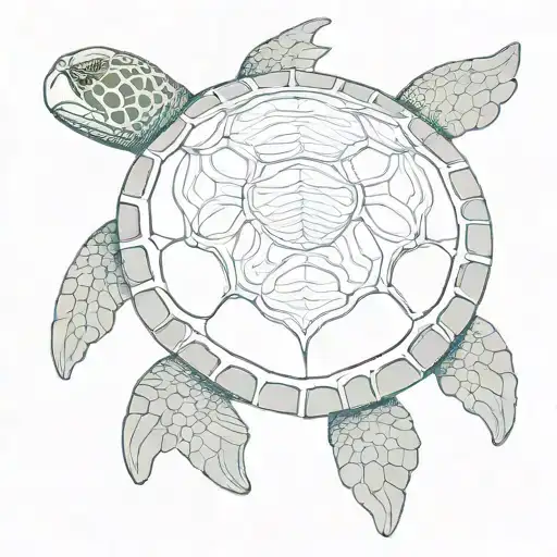 Sea Turtle With A Sand Dollar As Its Outer Shell Pattern