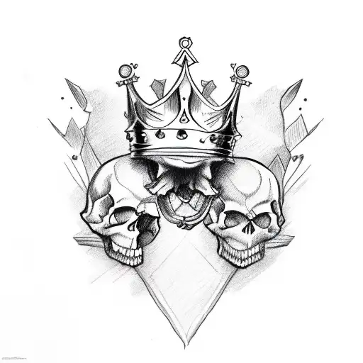 Skull With Crown And Falcon