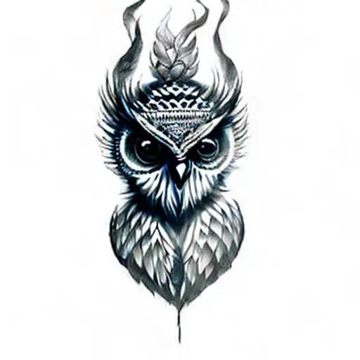A Tribal Tattoo Boruca Owl