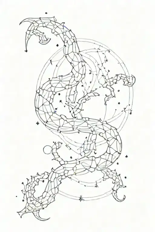 A Minimalist Constellation Spine Tattoo Of Scorpio With Subtle Dotwork Accents