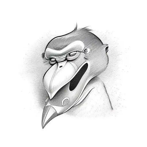 Monkey And Duck Cartoon