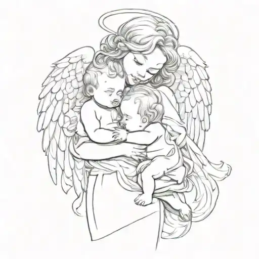 2 Babies And An Angel Holding
