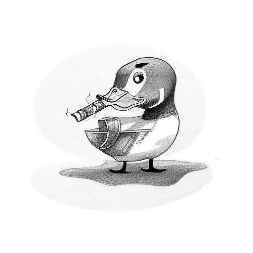 Cartoon Smoking Duck