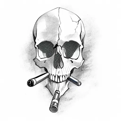 Skull With Cigar