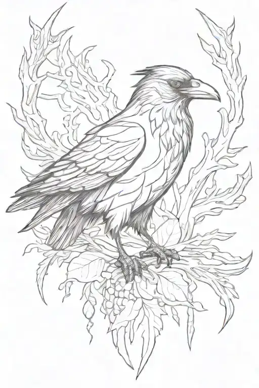 Raven With A Crown Of Antlers