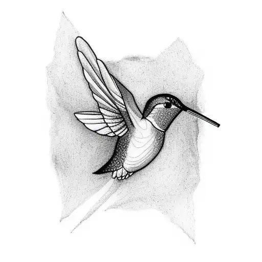Craft A Minimalist Tattoo Of A Pencil Morphing Into A Hummingbird In Mid-flight