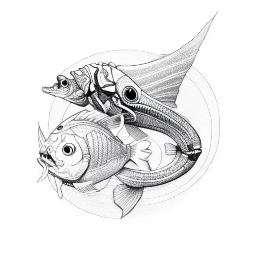 Simple And Cute Skeleton Of A Fish