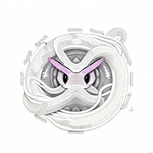 A Kaws-inspired Snake With Vibrant Colors And Geometric Patterns