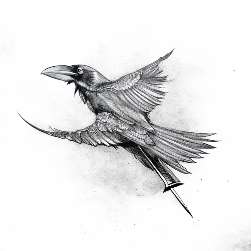 Raven Wing With Arrow