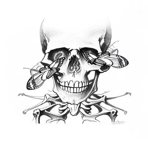 Skeleton Holding A Moth