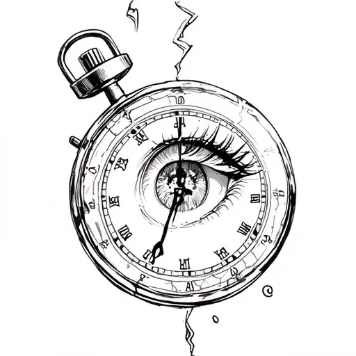 Broken Stopwatch With Anime Eye Inside