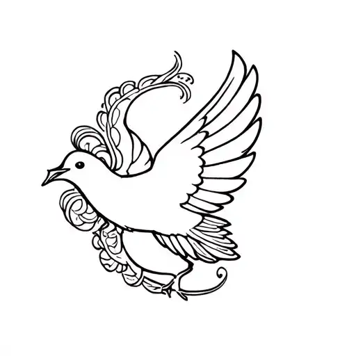 Dove And Number 14 Tamil Letters