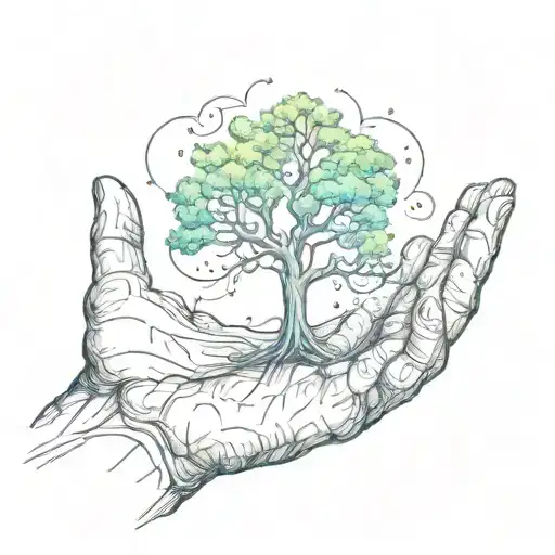 Tree Between Two Hands Holding